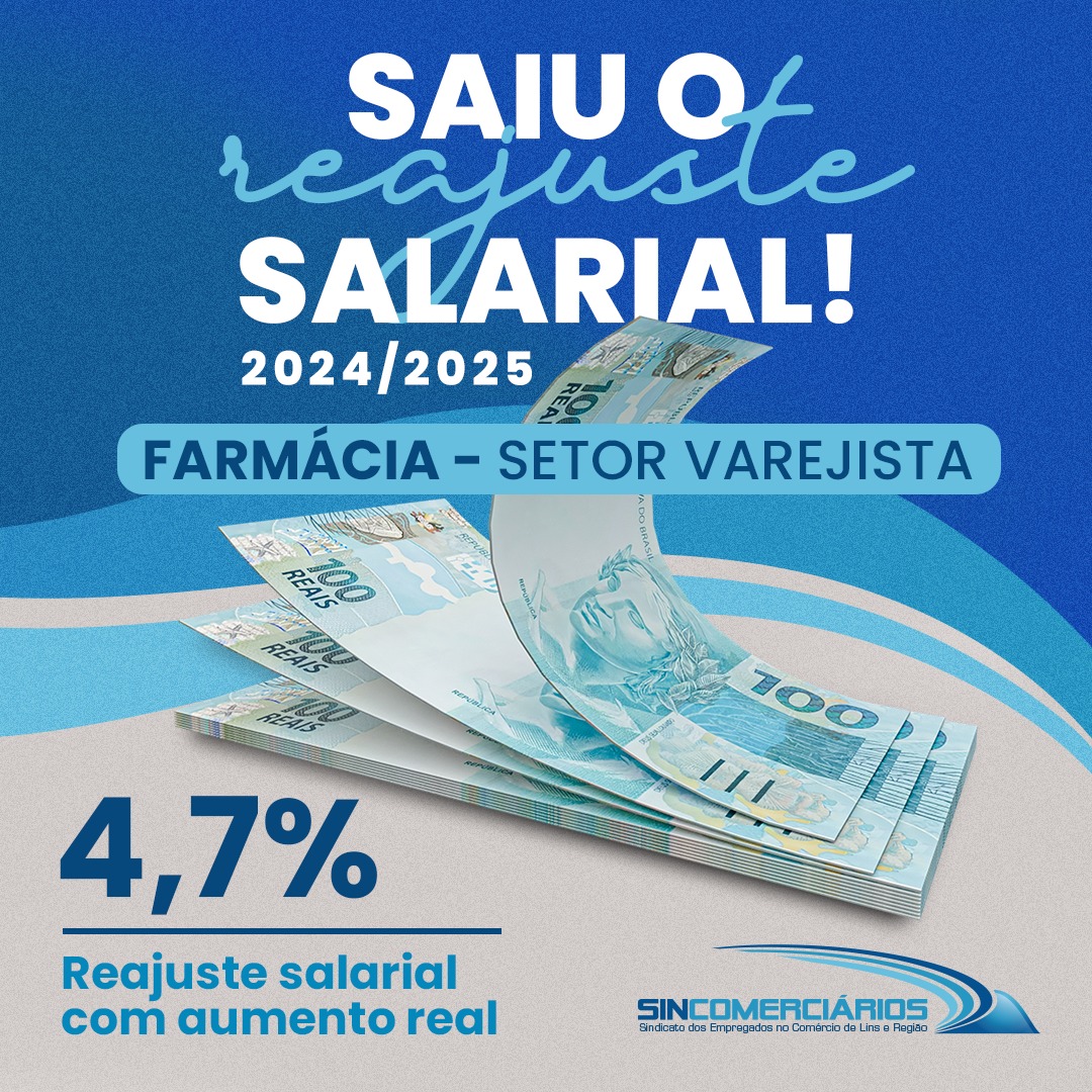 SAIU O REAJUSTE SALARIAL | Setor varejista de Farmácias