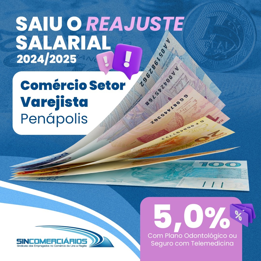 SAIU O REAJUSTE SALARIAL | Comércio Setor Varejista -  Penápolis