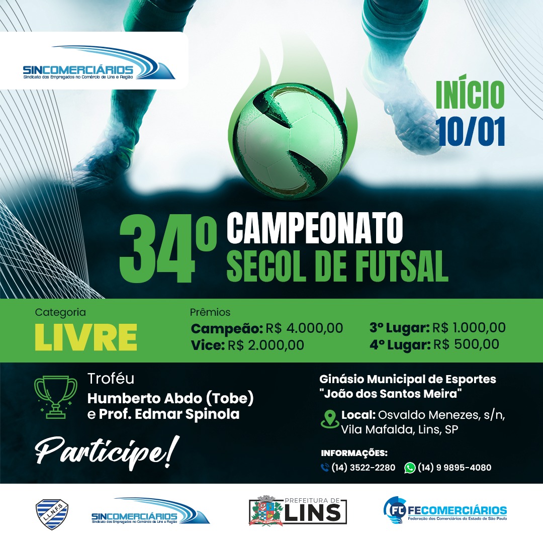 34º CAMPEONATO SECOL DE FUTSAL | Fique ligado!